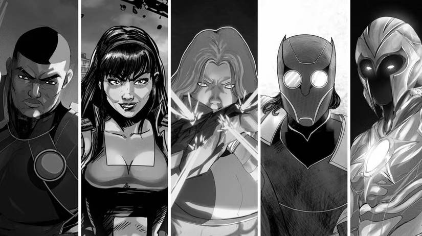 Summit Comics heroes black and white