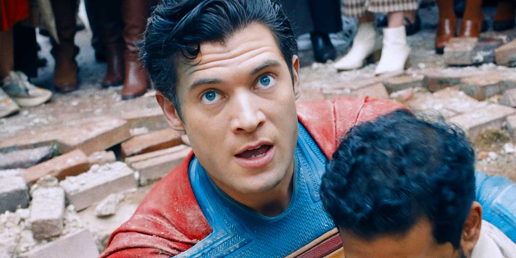 Superman Staring Open Mouthed in 2025 Movie