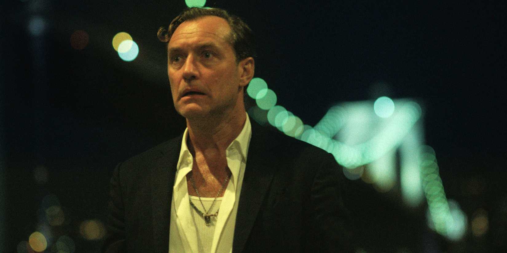 Jude Law looking concerned in Black Rabbit