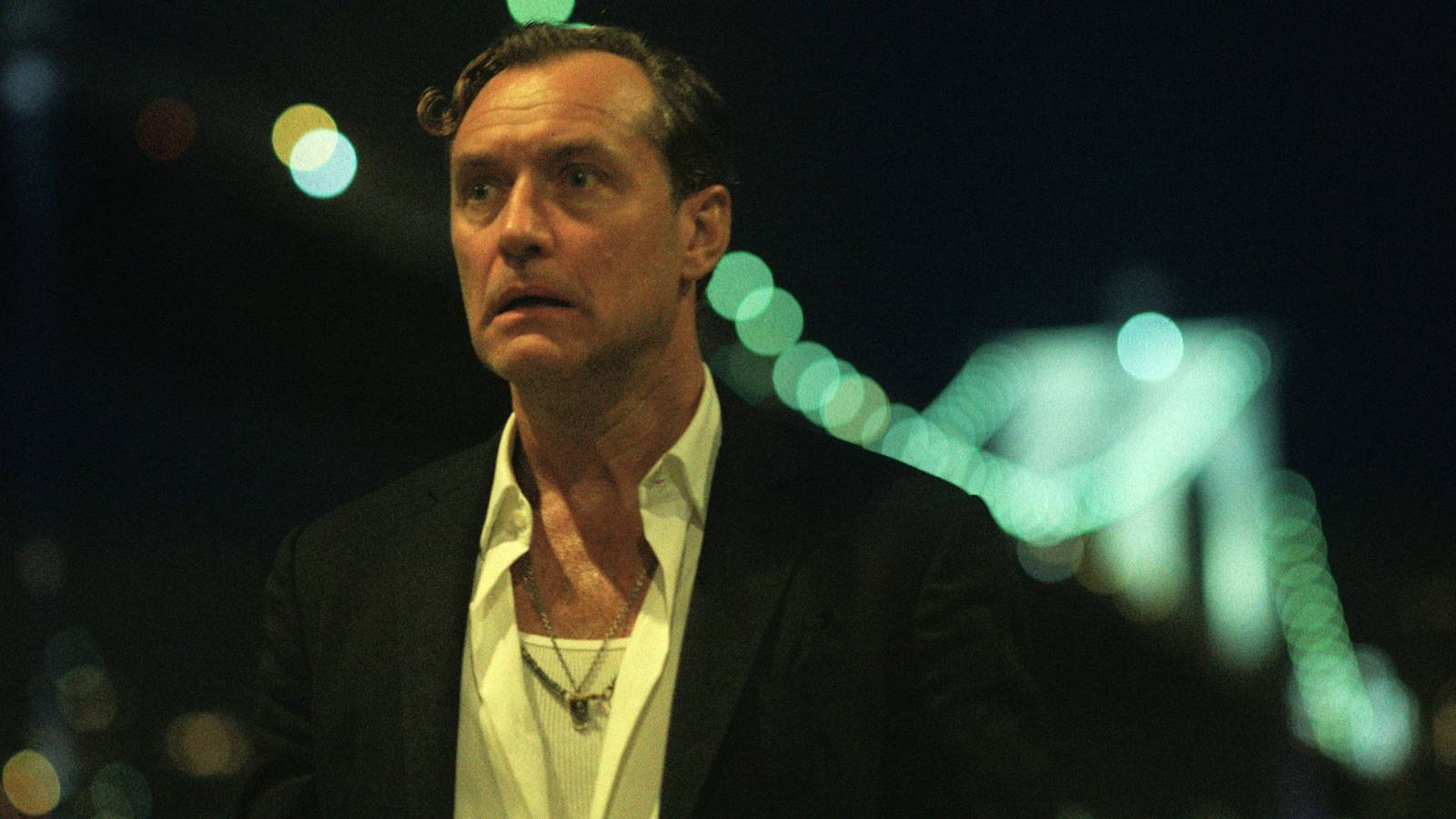 Jude Law looking concerned in Black Rabbit