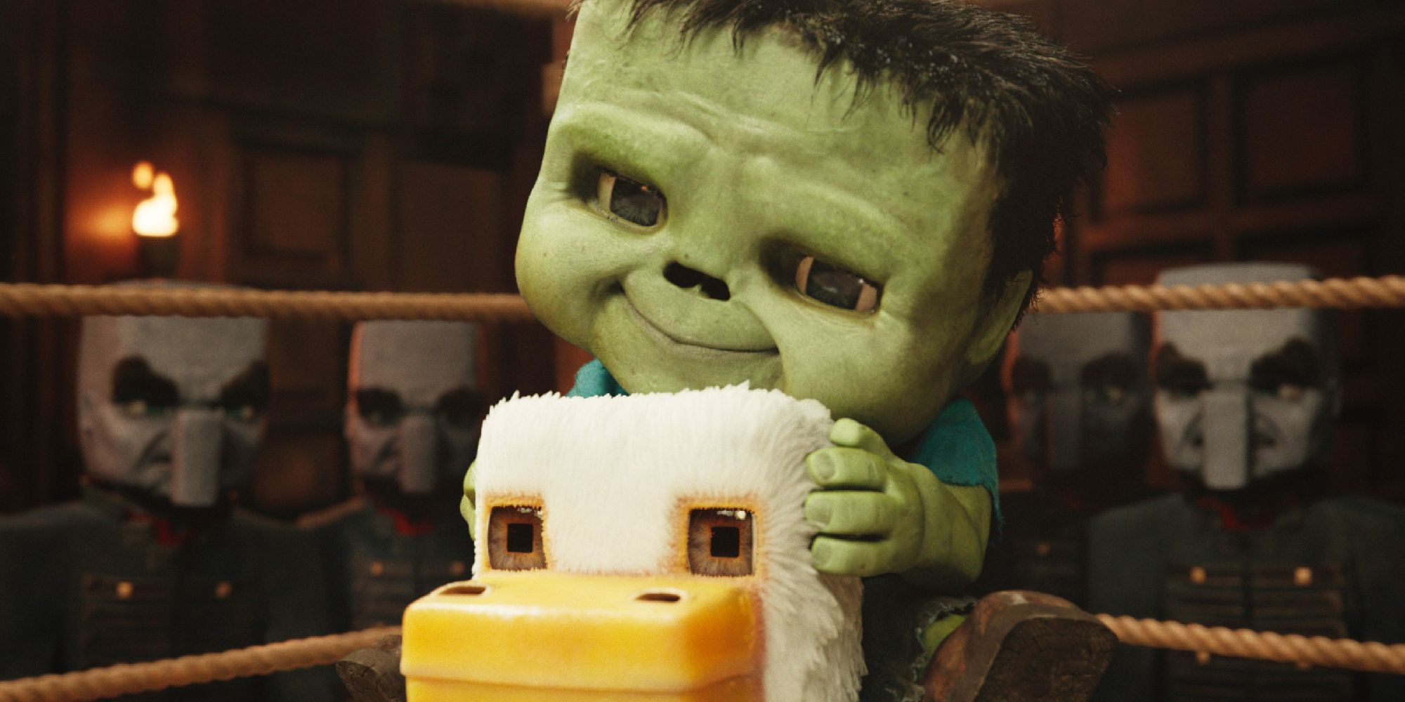Momento do 'caubói de frango' em A Minecraft Movie.