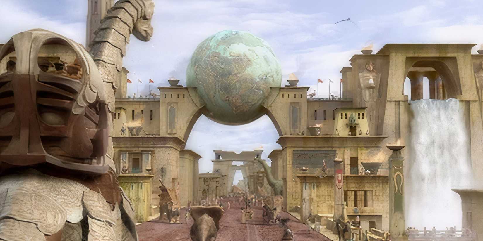 The dinosaur city in Dinotopia