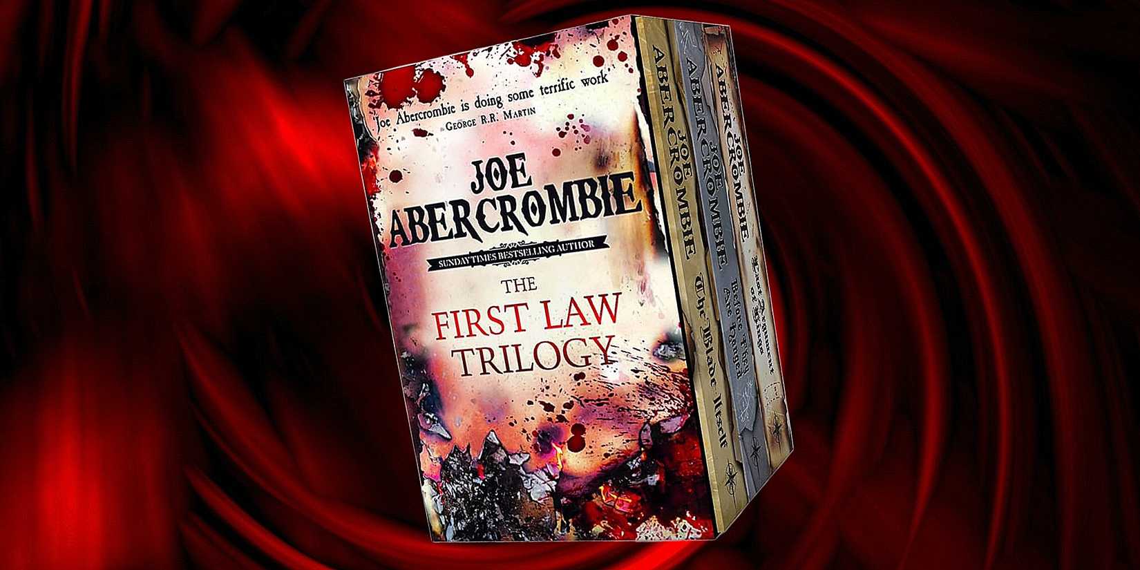 10 Fantasy Series That Rival A Song of Ice And Fire In Scope & Storytelling The First Law Trilogy Box Set against a red background