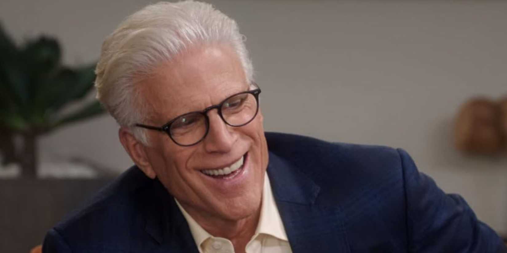 Michael (Ted Danson) with a grin on his face on The Good Place