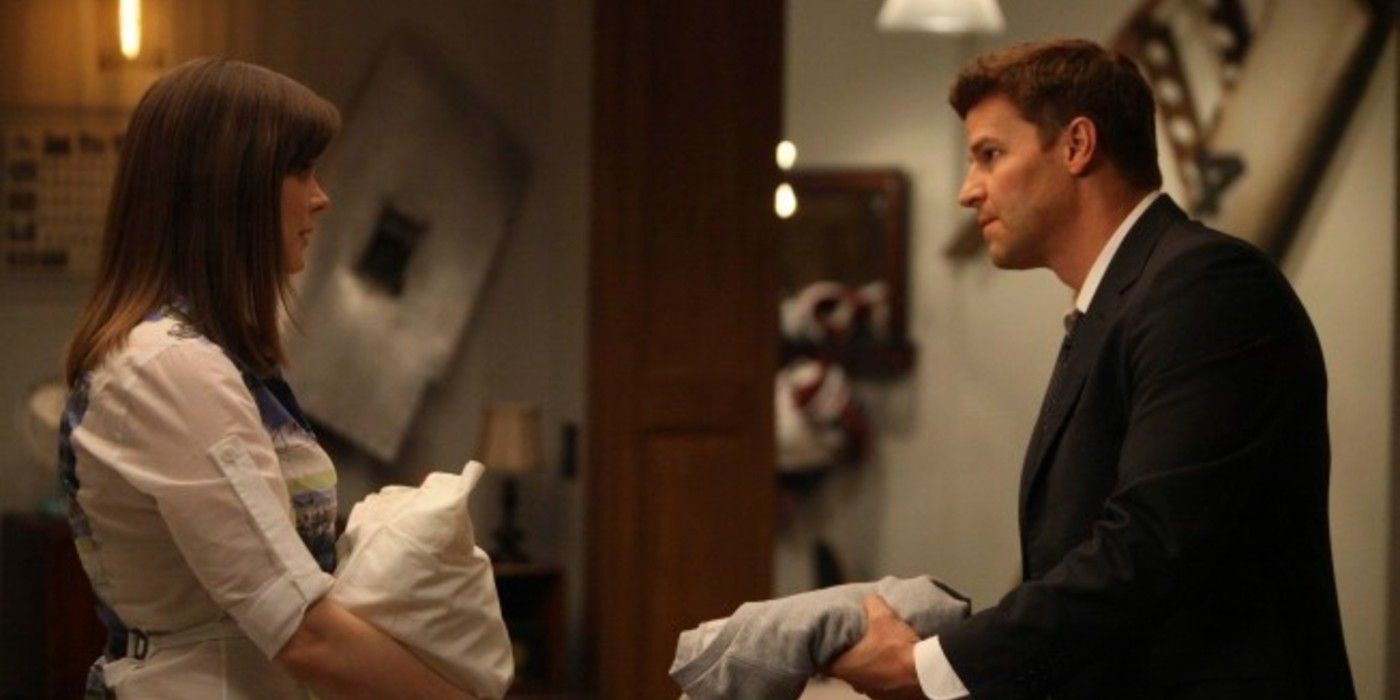 Booth e Brennan nell’episodio "Il Foro nel Cuore"