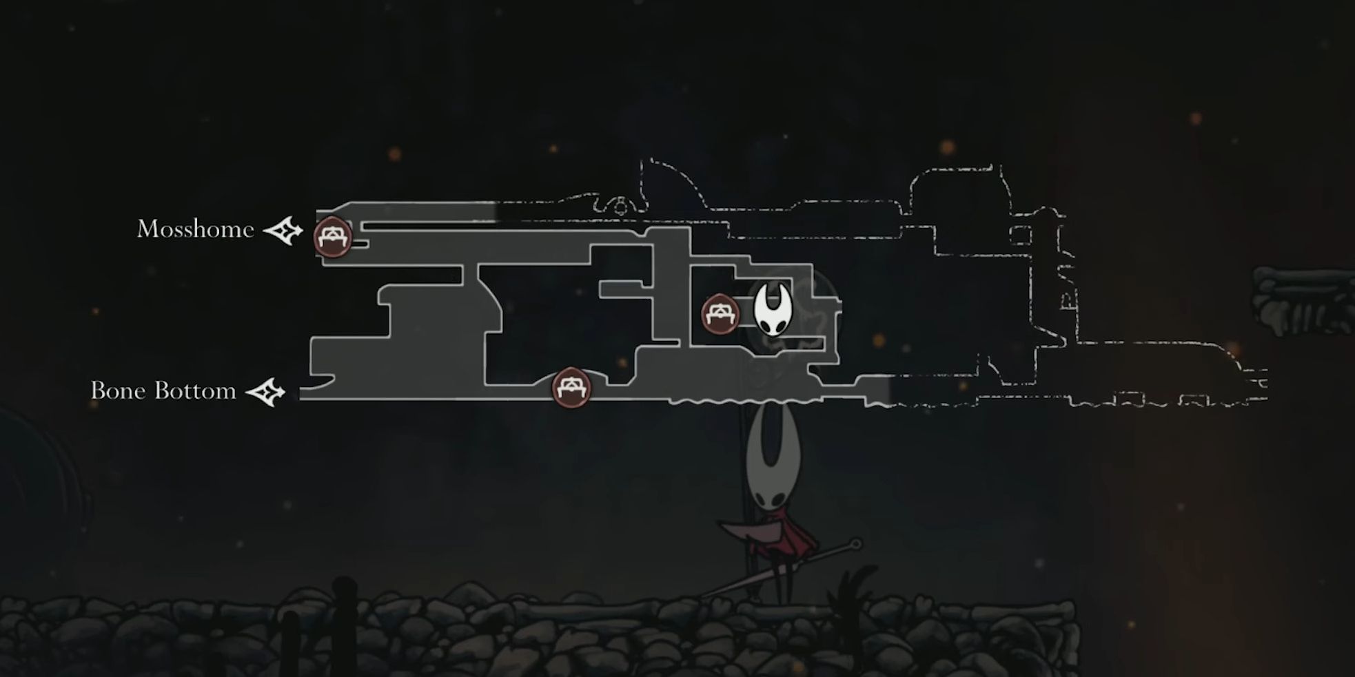 Posizione della carovana delle pulci in Hollow Knight Silksong.