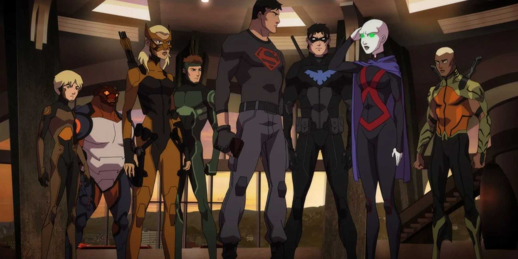 The main Young Justice cast grouped together in Young Justice