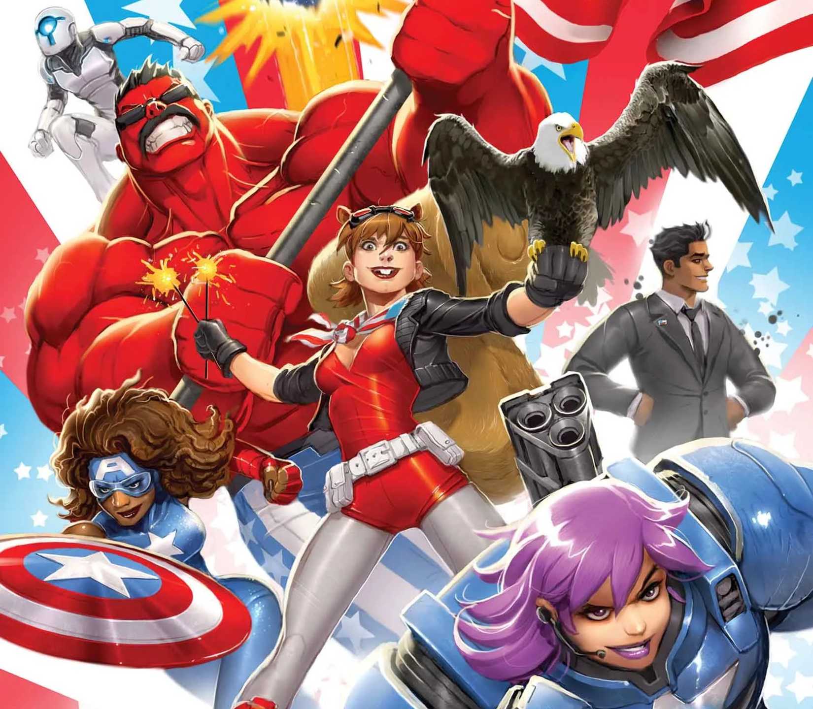 the usavengers roster being patriot in avengers comics