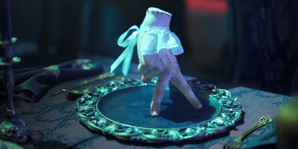 Thing at the gala in Wednesday season 2