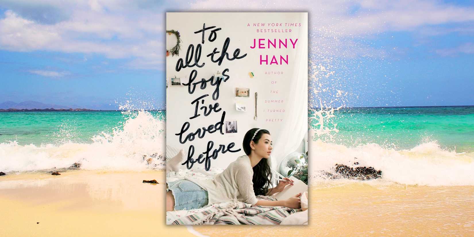 The To All The Boys I've Loved Before book cover over waves on the beach