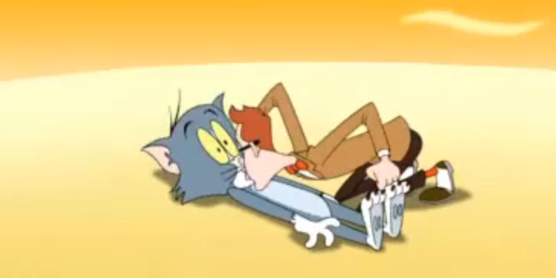 Tom given CPR in Tom & Jerry The Fast and the Furry