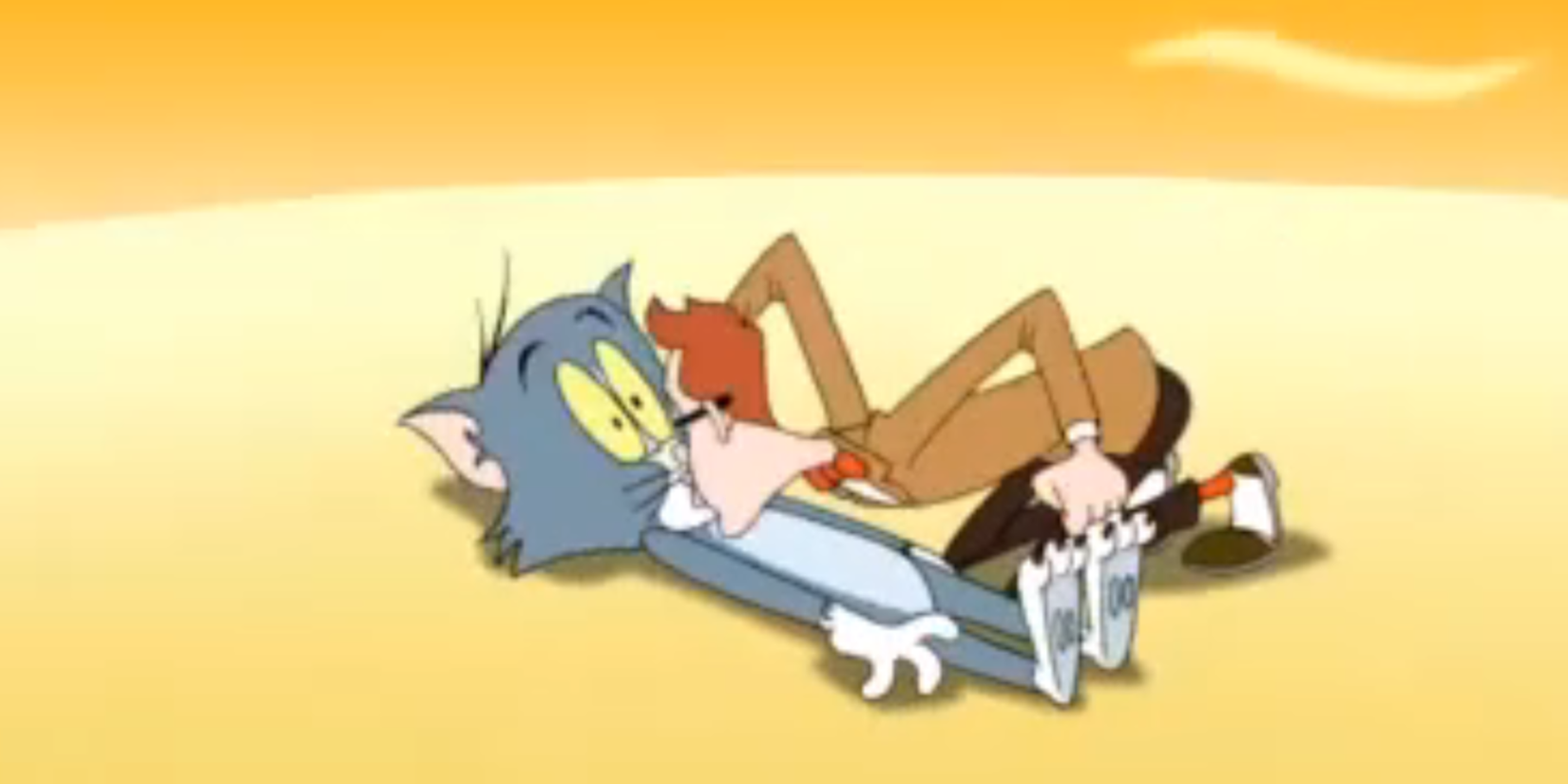 Tom is given CPR in Tom & Jerry: The Fast and the Furry