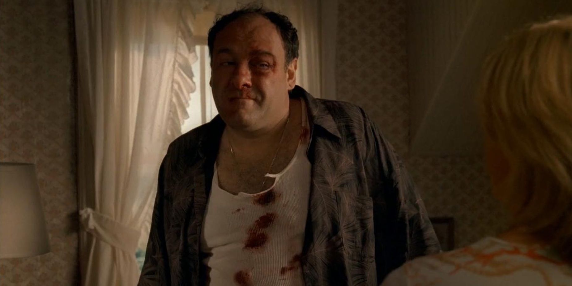 Tony apparso ferito e sanguinante in The Sopranos