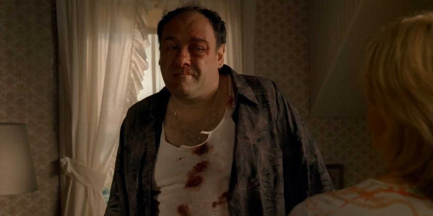 Tony Soprano machucado em