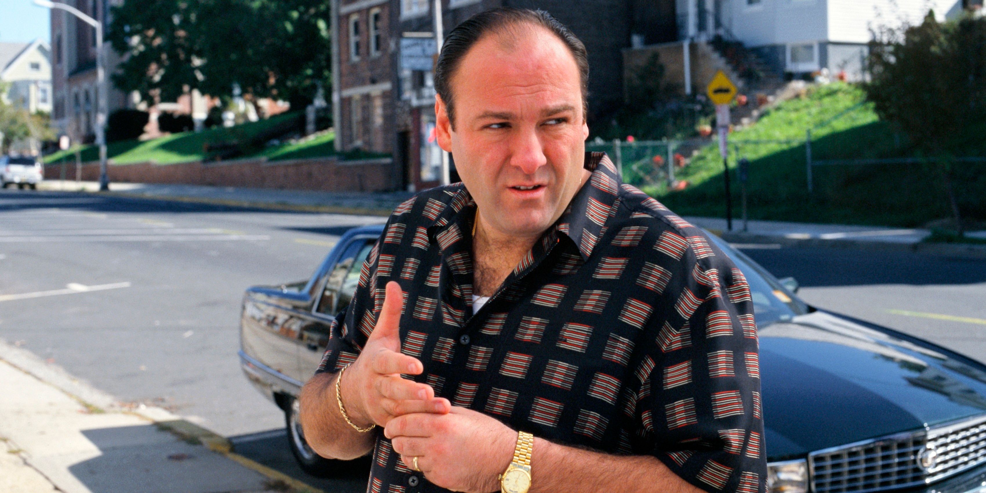 Tony Soprano in strada in The Sopranos