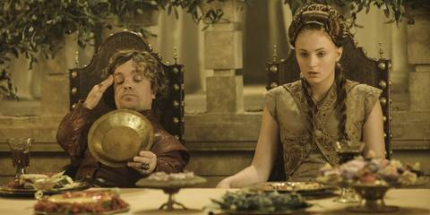 Tyrion And Sansa looking bored At Their Wedding Feast In Game Of Thrones