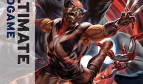 Ultimate Endgame \#1 cover, the Maker laughing maniacally as heroes are sucked into a vortex