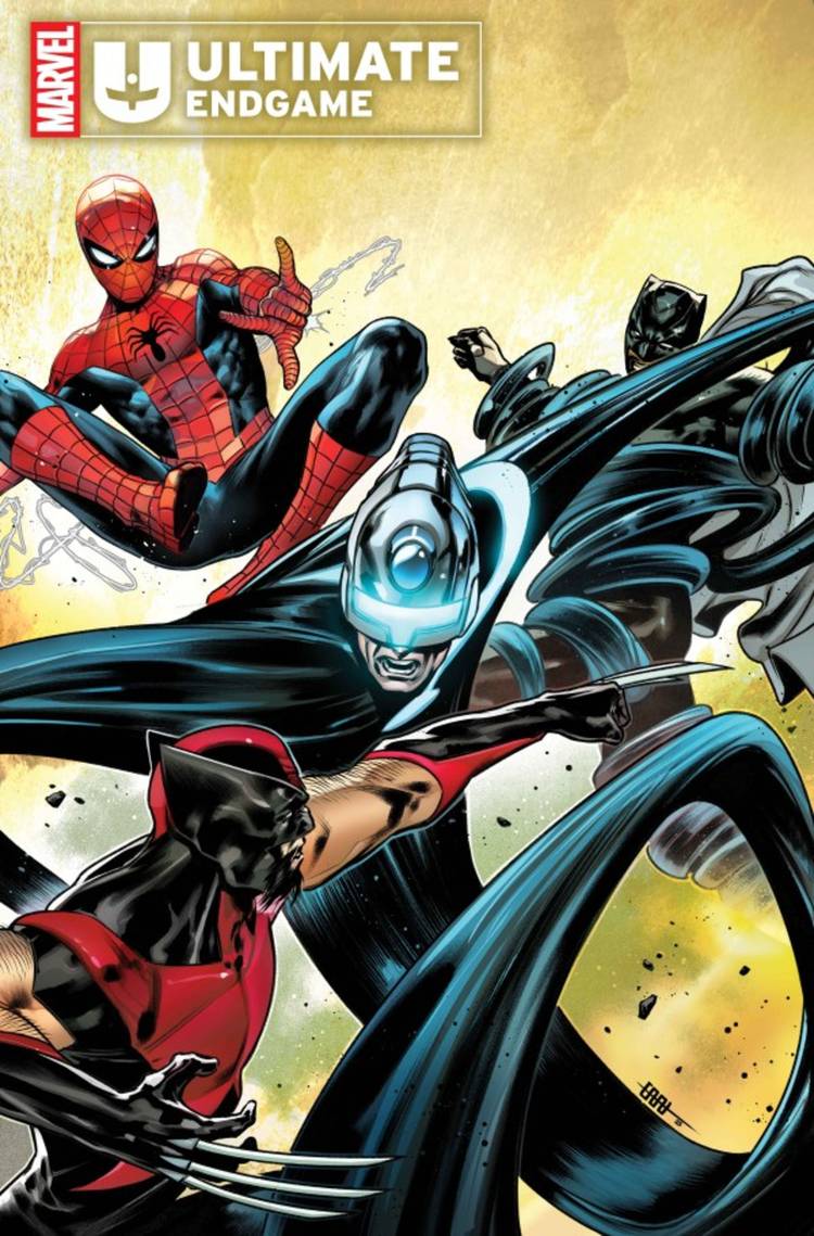Ultimate Endgame #1, Spider-Man, Black Panther, and Wolverine fighting the Maker