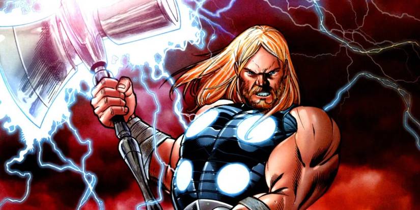 Ultimate Thor brandishing an ultimate mjolnir