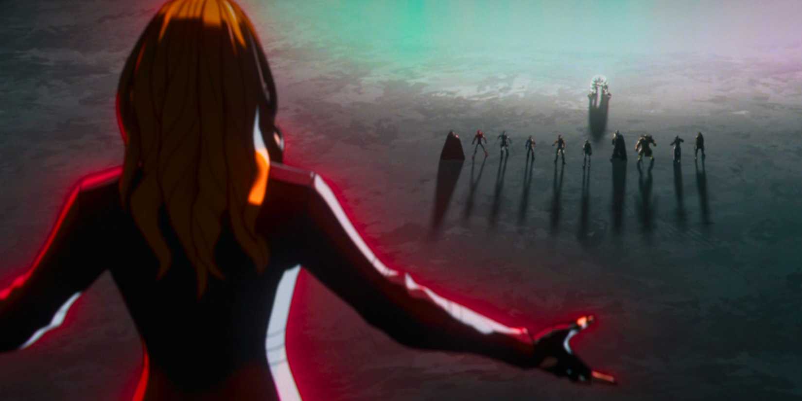 Undead Scarlet Witch vs Surviving Avengers in Marvel Zombies