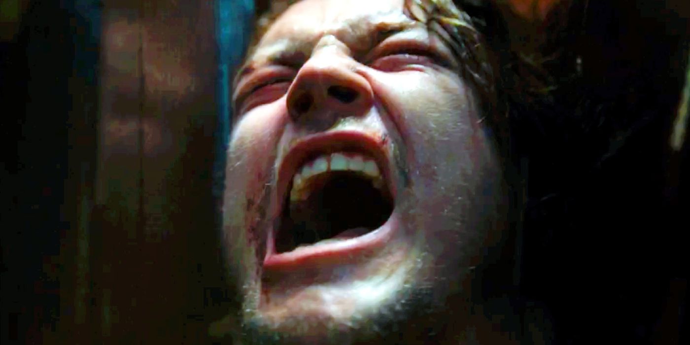 A man screaming in Escape Room