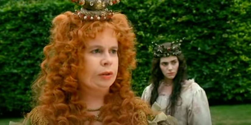 Celia Imrie and Neve McIntosh looking wary in Gormenghast