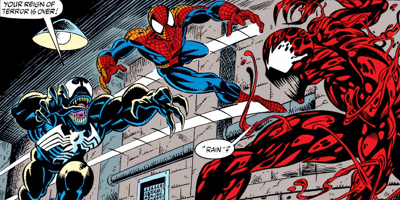 Venom e Spider-Man combattono Carnage