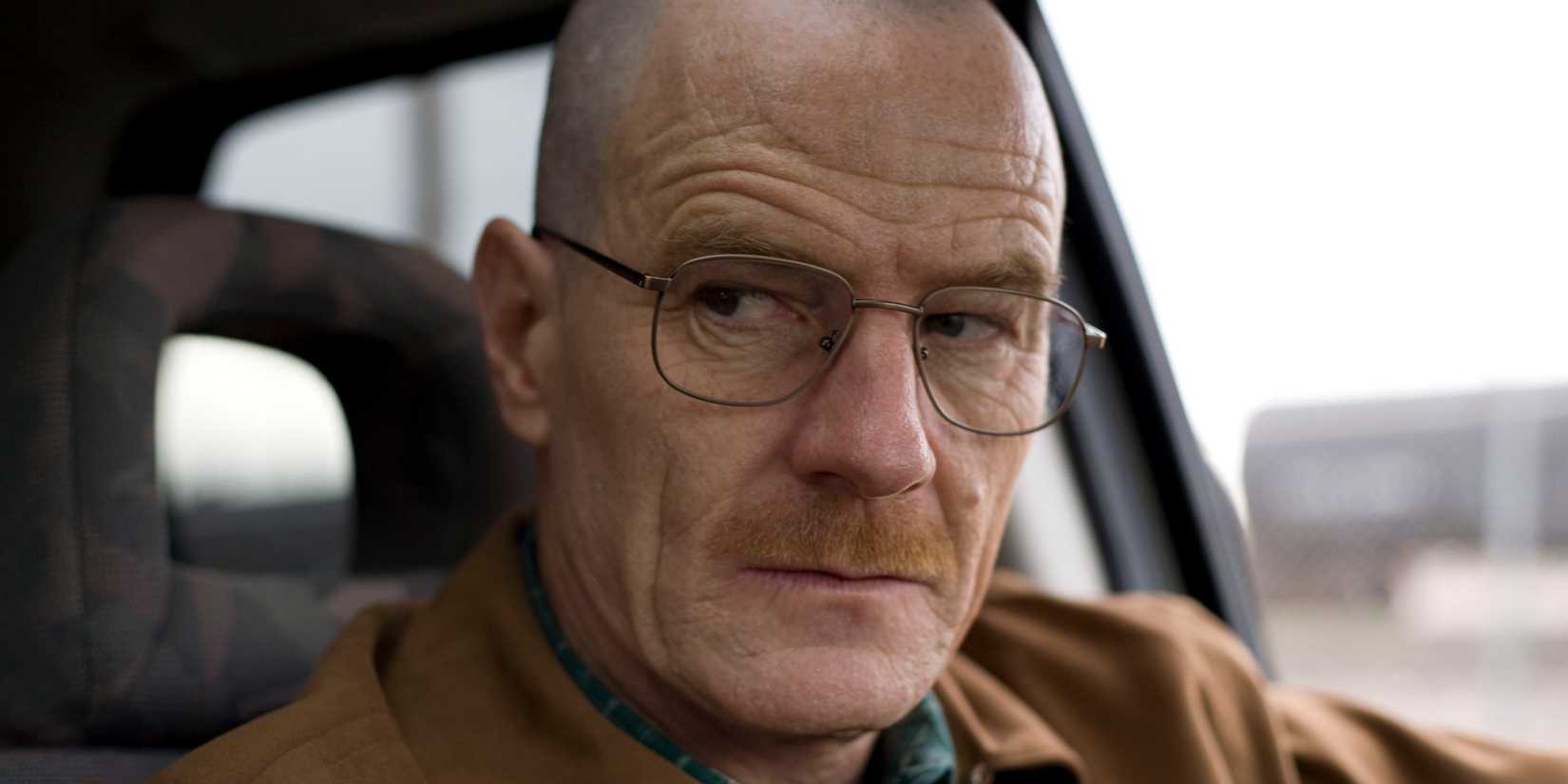Walt seated in his car in Breaking Bad