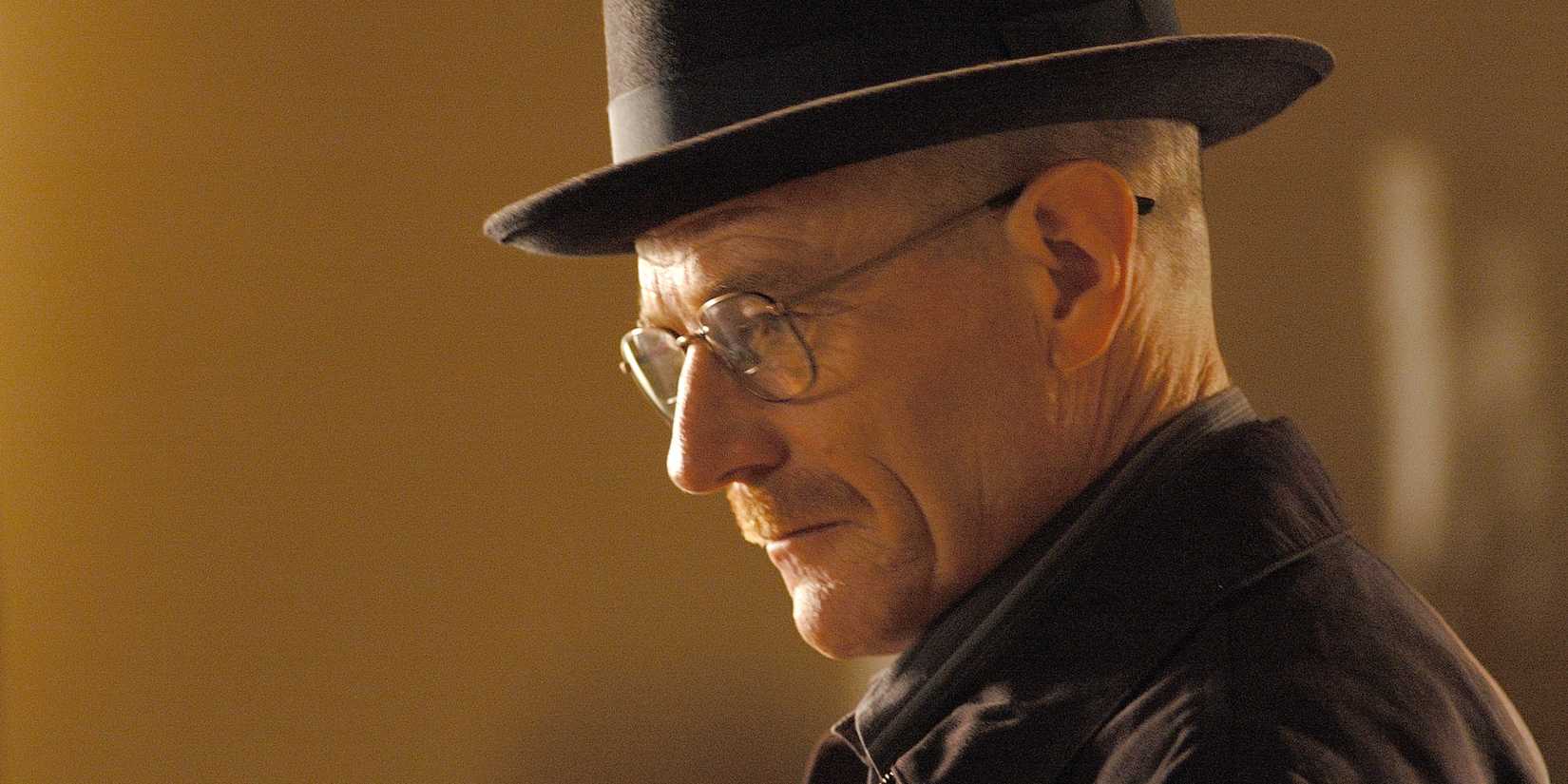 Walter White (Bryan Cranston) as Heisenberg looking off to the side in Breaking Bad