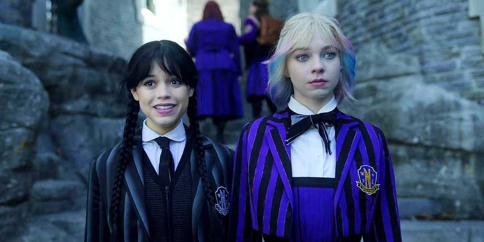 Wednesday and Enid during body swap episode