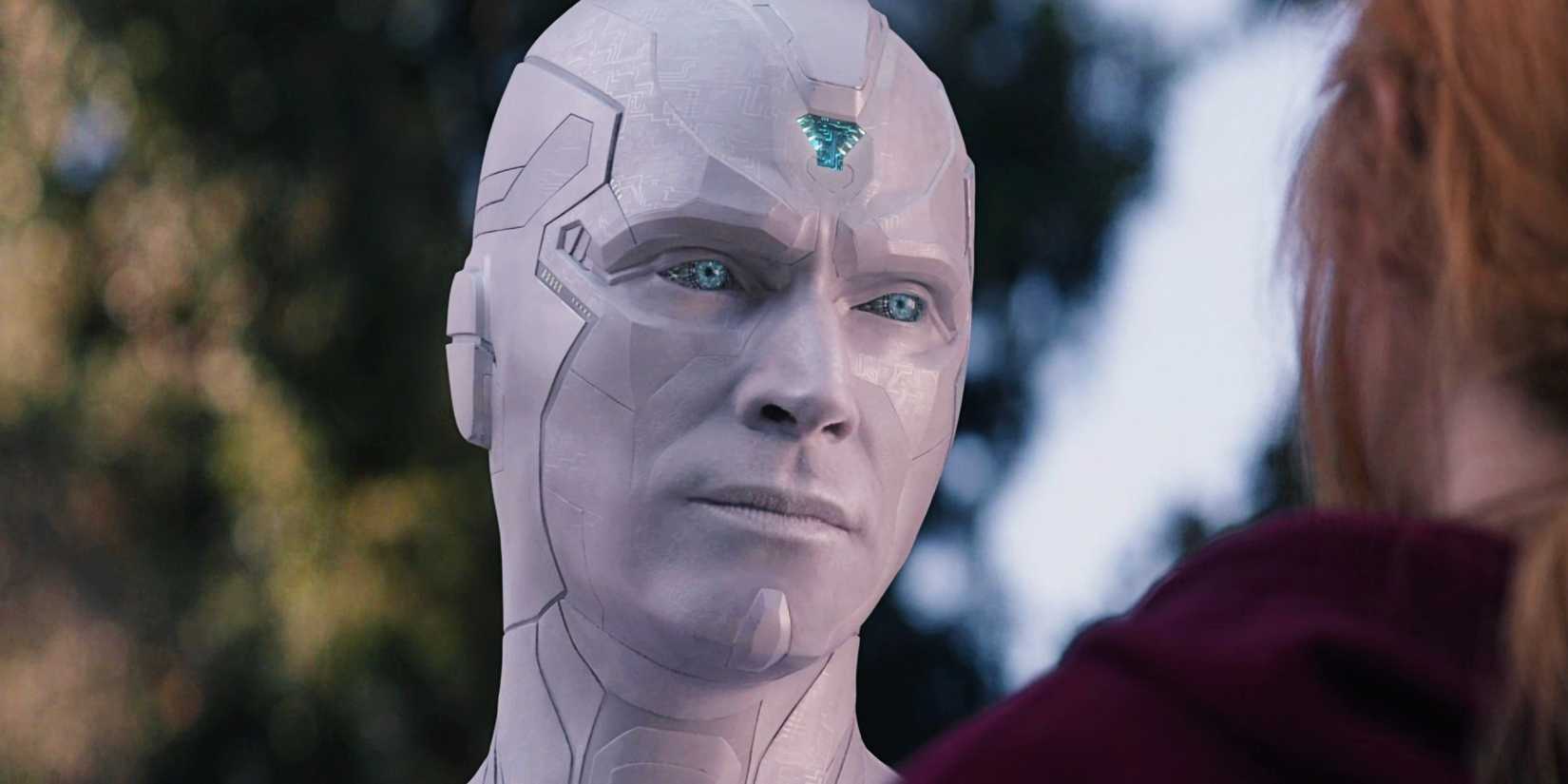 Visão Branco conversando com Wanda em WandaVision