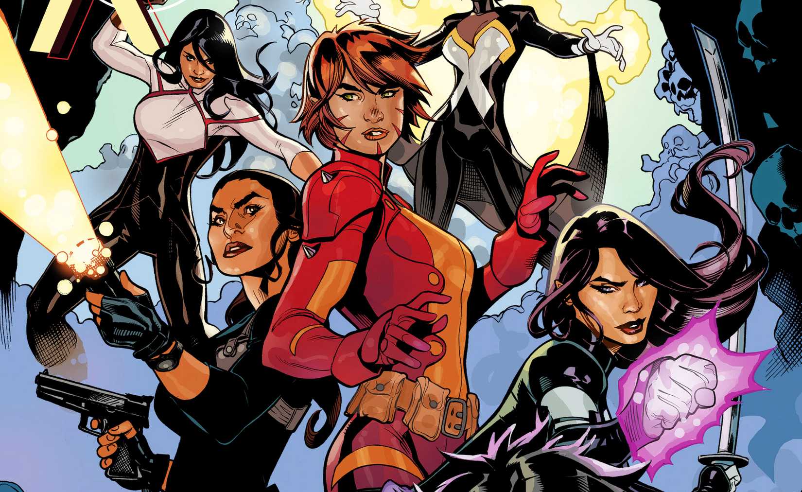 X-Men Female Heroes Rachel Grey Monet Storm and Psyclocke