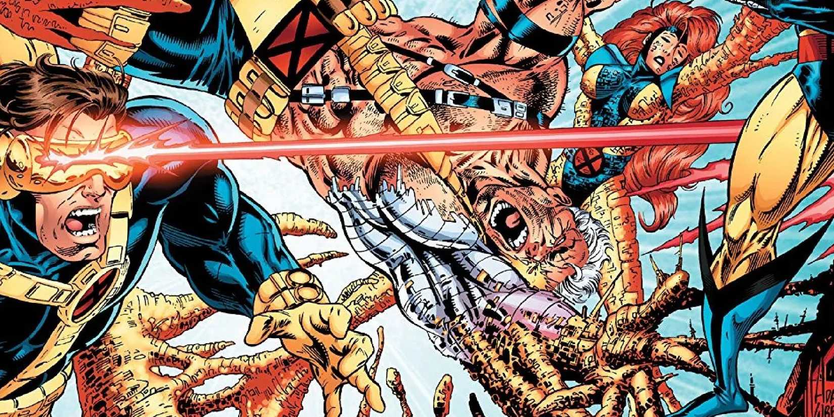 x-men phalanx covenant cover art, showing cyclops