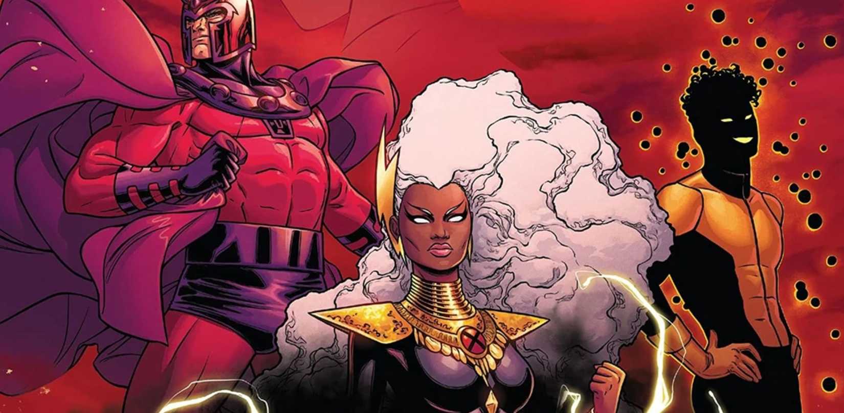 x-men red art with storm, magneto and sunspot