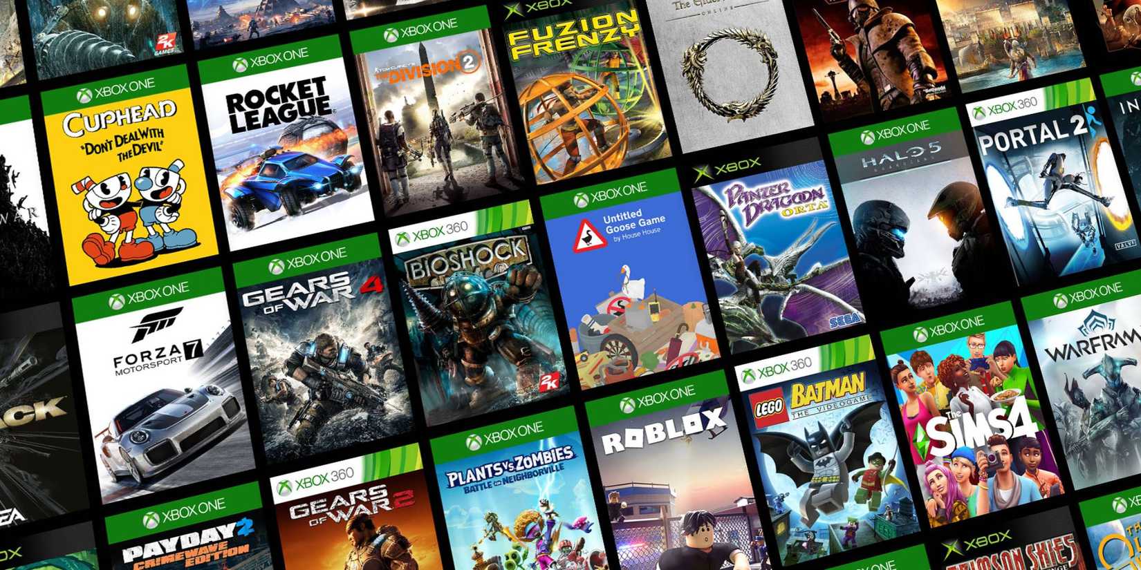 A collection of covers of Xbox games across all eras.