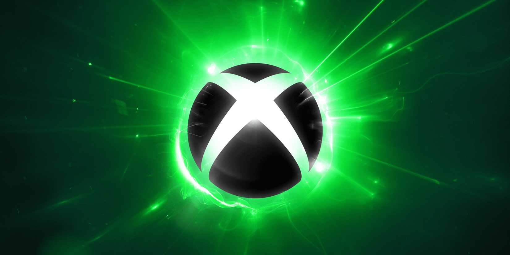 The Xbox logo is highlighted by vivid green lights behind it.