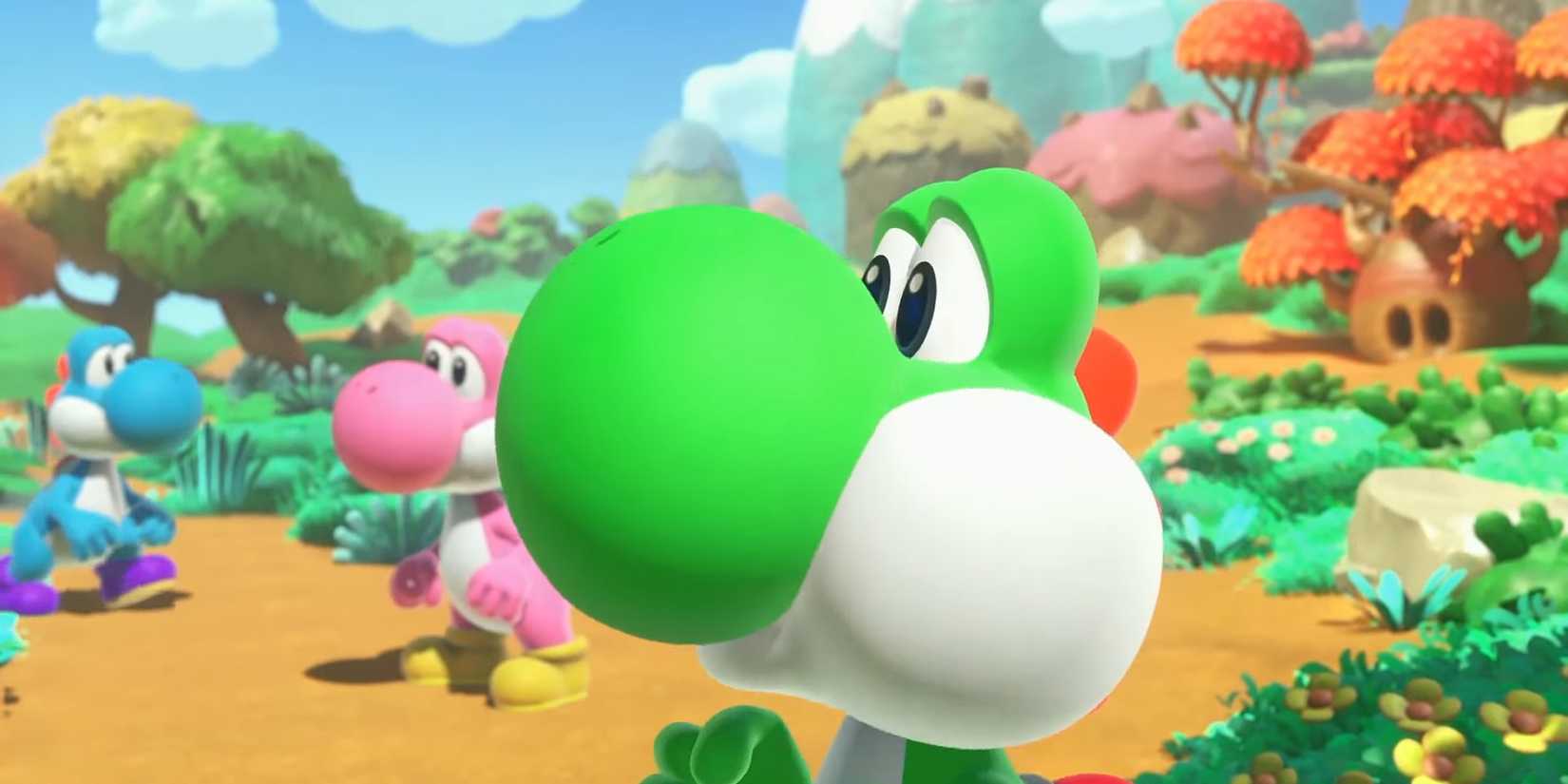 Yoshi looking surprised in Yoshi and the Mysterious Book.