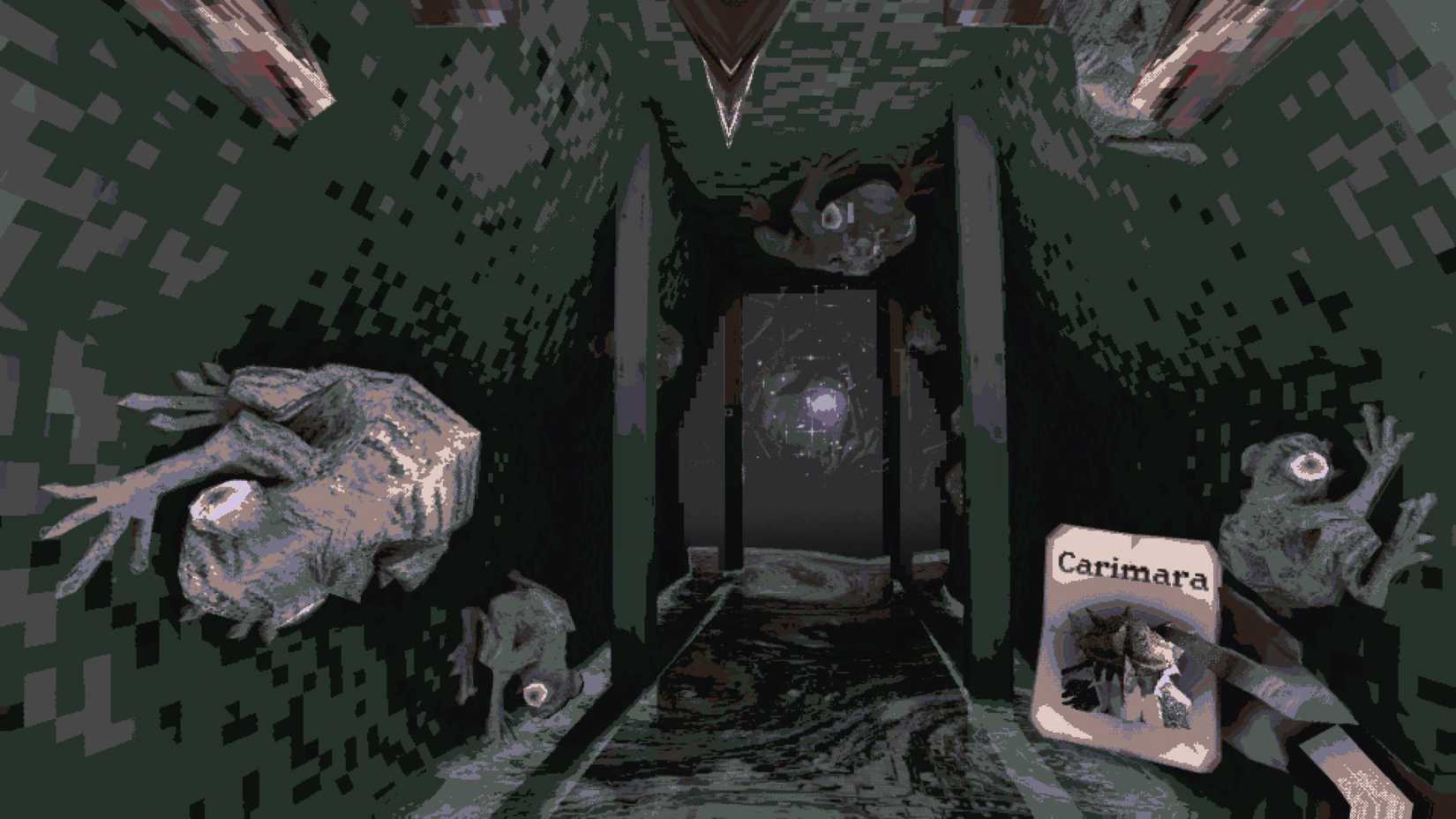 A tunnel with frogs on the wall in Carimara