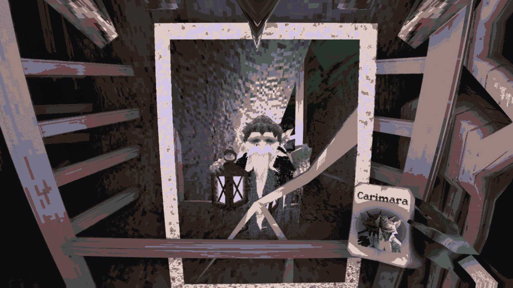 A mirror showing a reflection of the playable character in Carimara