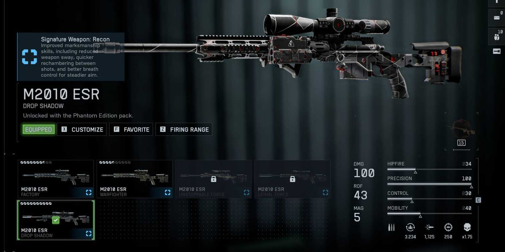 Battlefield 6 M2010 ESR weapon preset screen