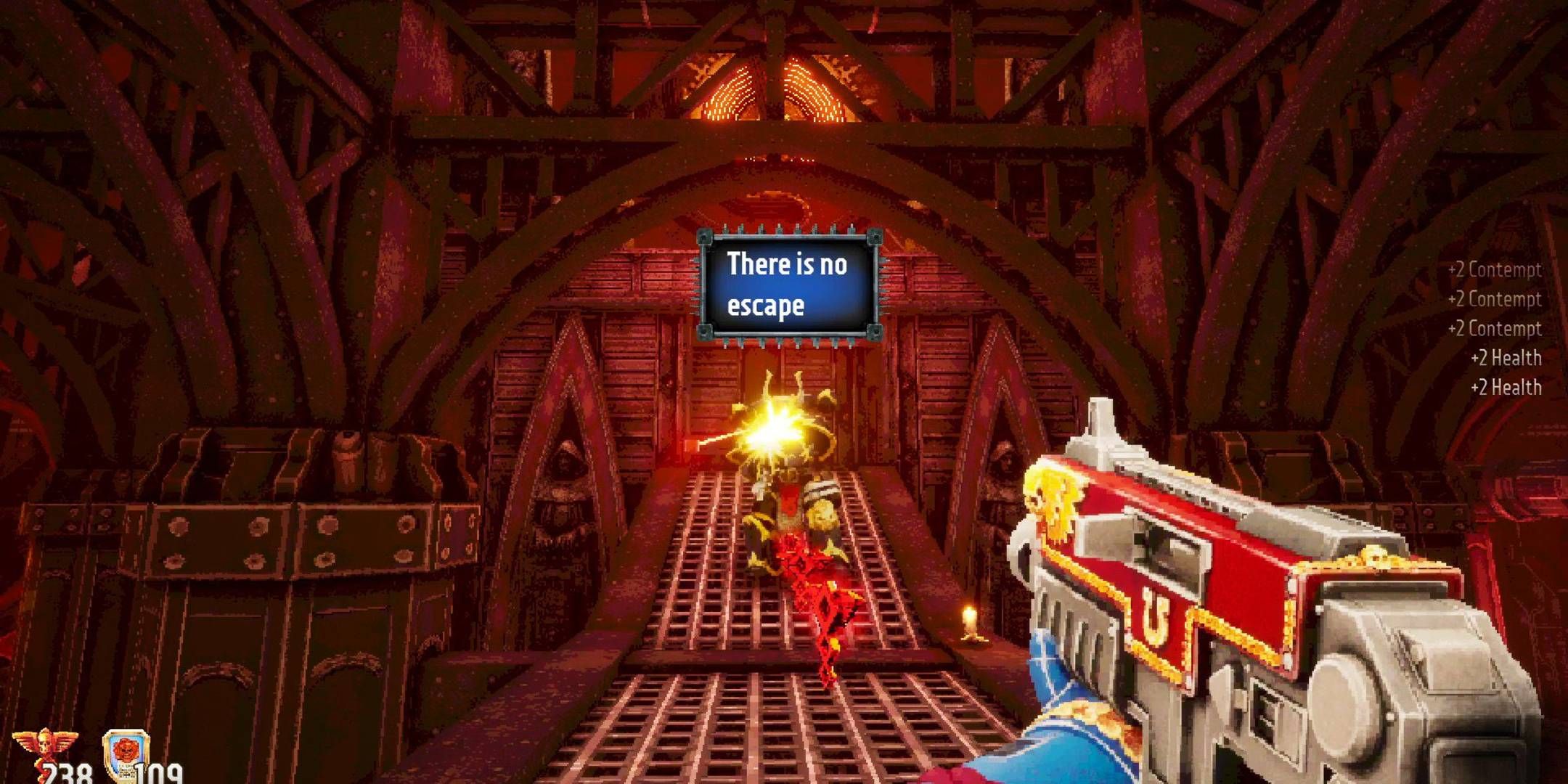 Warhammer 40k Boltgun fps gameplay against chaos marine