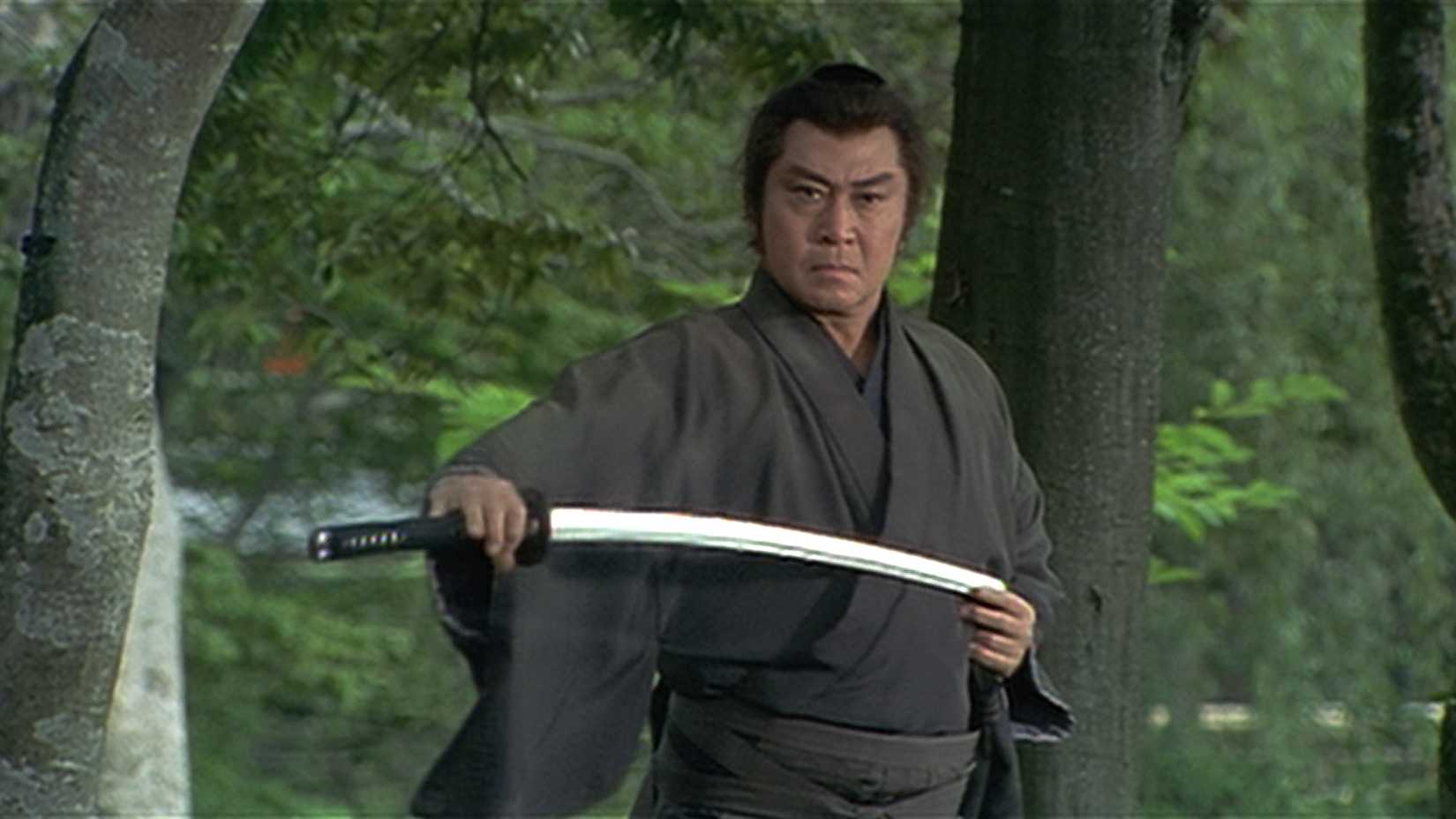 Itto Ogami wields a sword in Lone Wolf and Cub