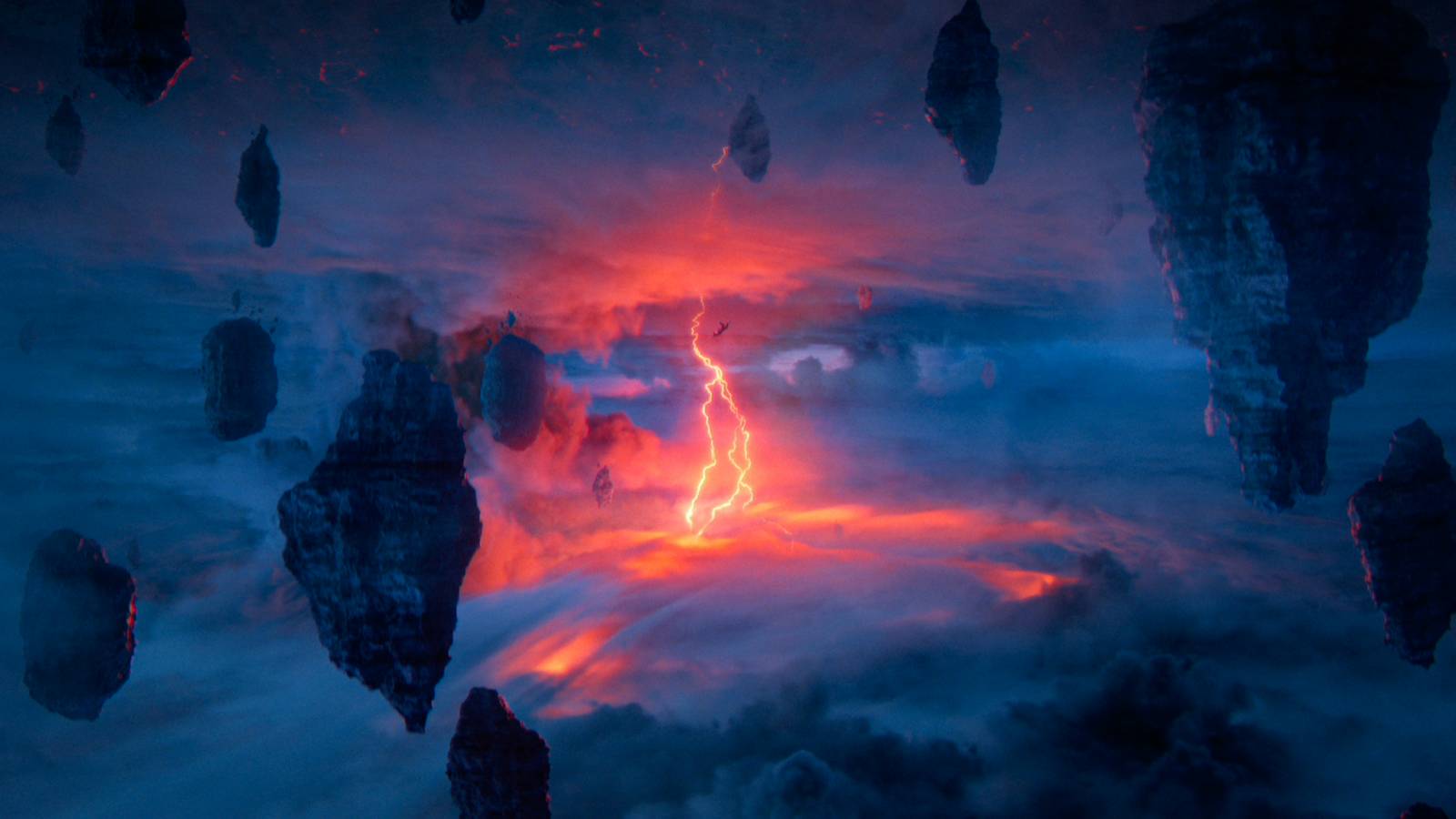 A character falling through the sky in the Upside Down in Stranger Things season 5 trailer