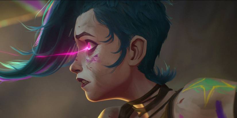 a side profile of jinx in arcane