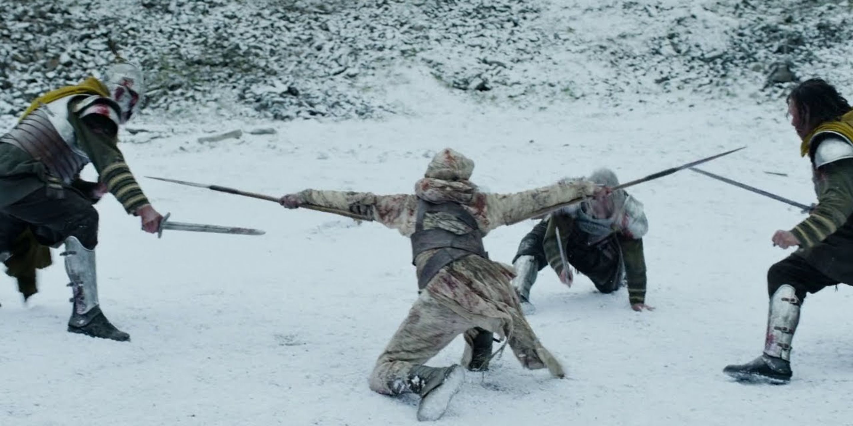 Guerreiros lutando em The Wheel of Time