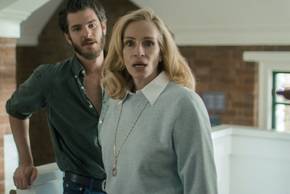Alma looking alarmed with Hank behind her in After the Hunt