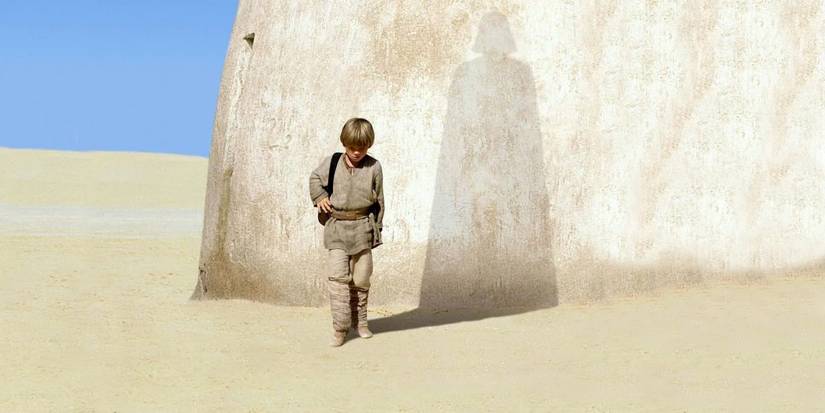 Anakin Phantom Menace Poster With Darth Vader Shadow