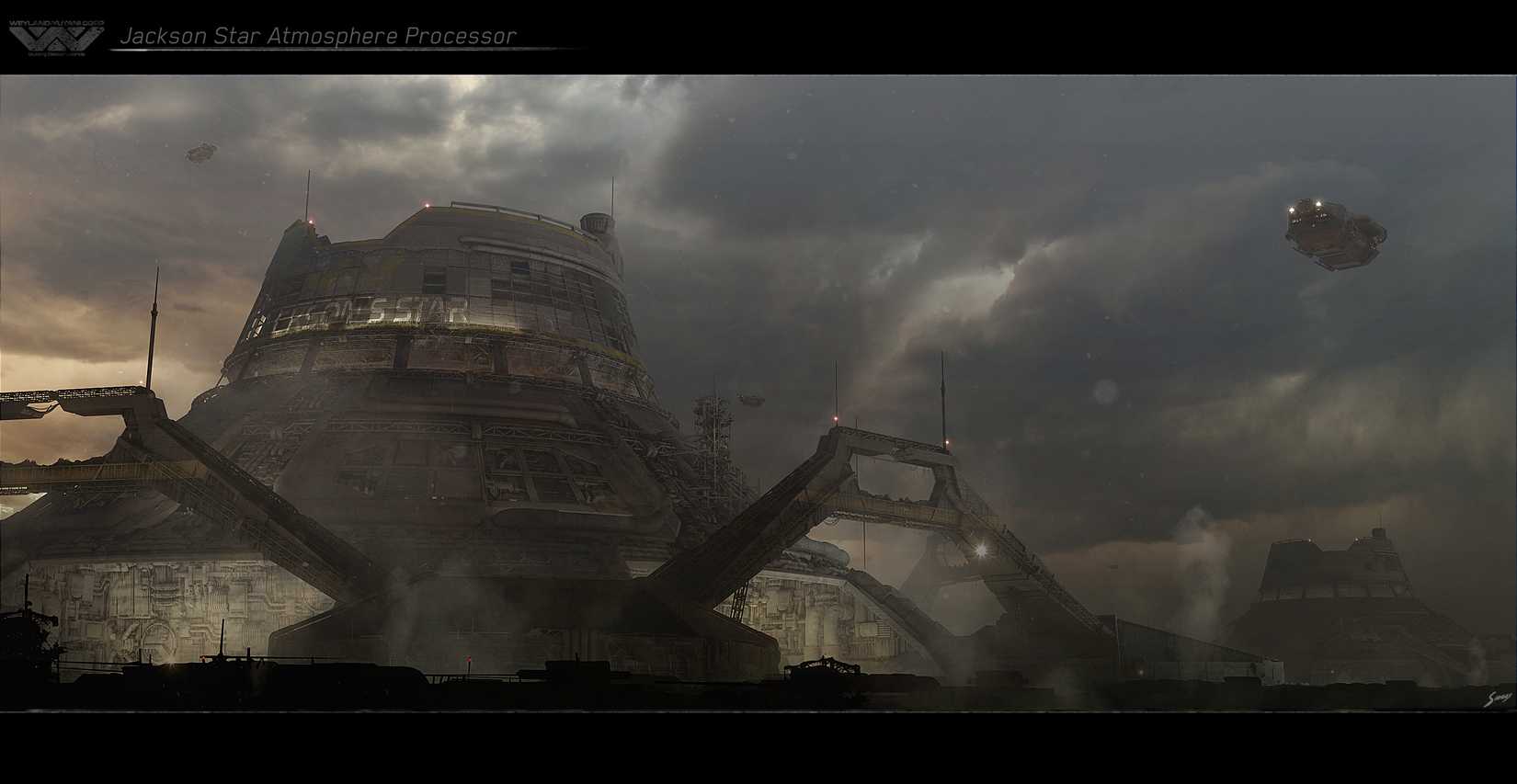 Arte conceitual de Matthew Savage para o processador de atmosfera de Alien: Romulus.