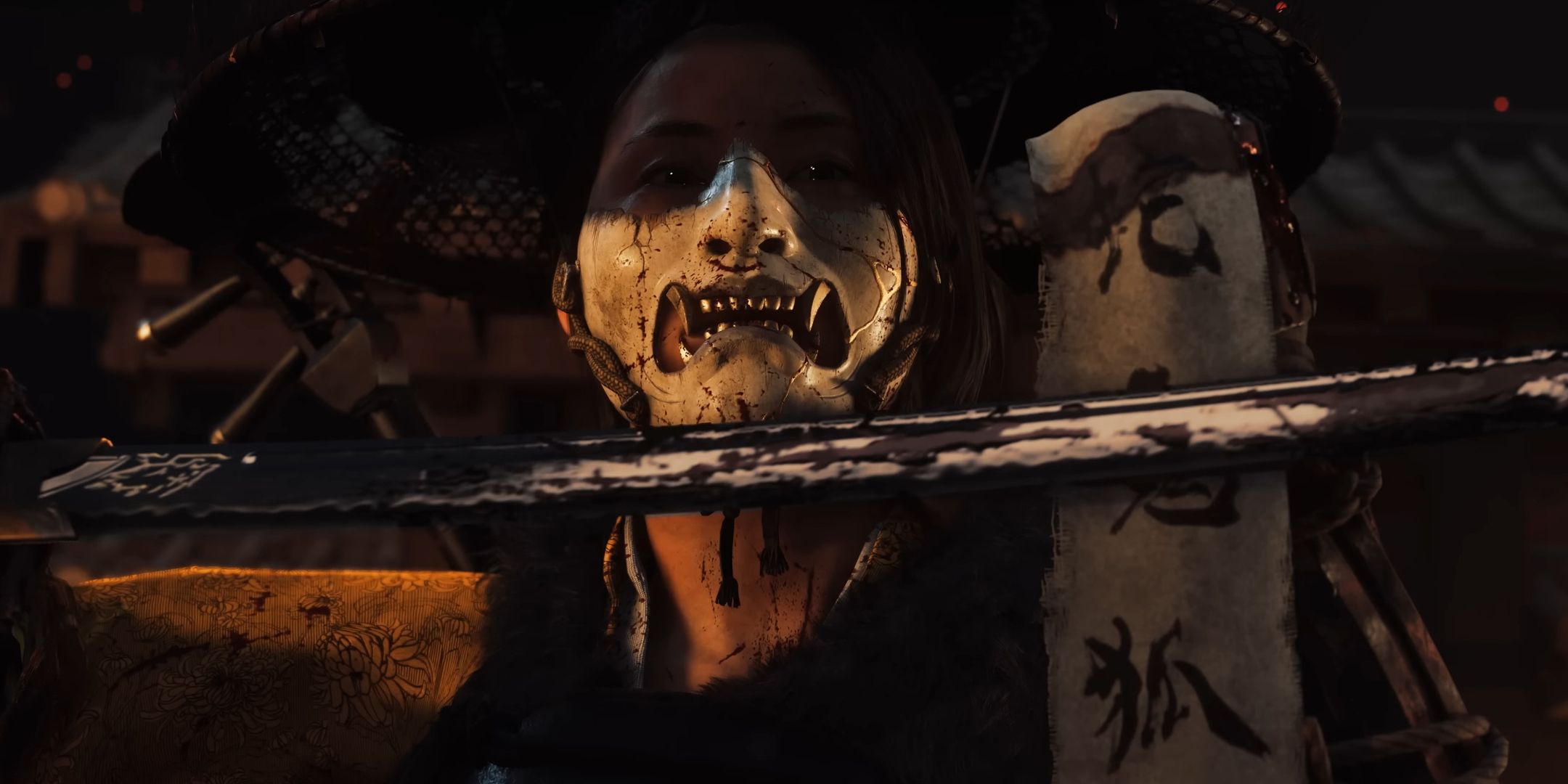 Atsu brandishing a sword in Ghost Of Yotei