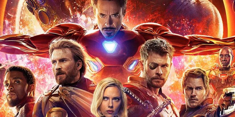 Avengers Infinity War poster with Iron Man, Thor, Captain America, Black Panther, Black Widow, Star-Lord and War Machine